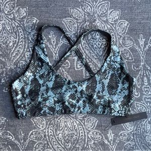 Carbon38 Metallic Snake Contour Cross-back Bra Size Large